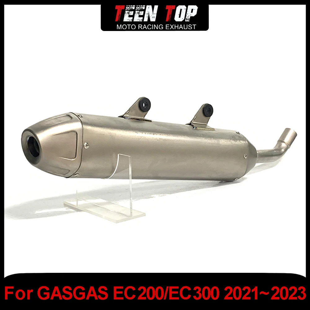 Offroad BIKE TITANIUM Alloy SLIP บนท่อไอเสียสําหรับ GASGAS EC200/EC300 2021-2023 รถจักรยานยนต์ท่อไอเสียสําหรับ KTM EX300 250 XC-W