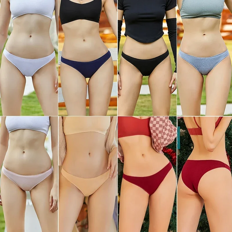 FINETOO 5 قطع سراويل داخلية قطنية للنساء، M-XXL، ملابس داخلية، ملابس داخلية، 7 ألوان ثابتة