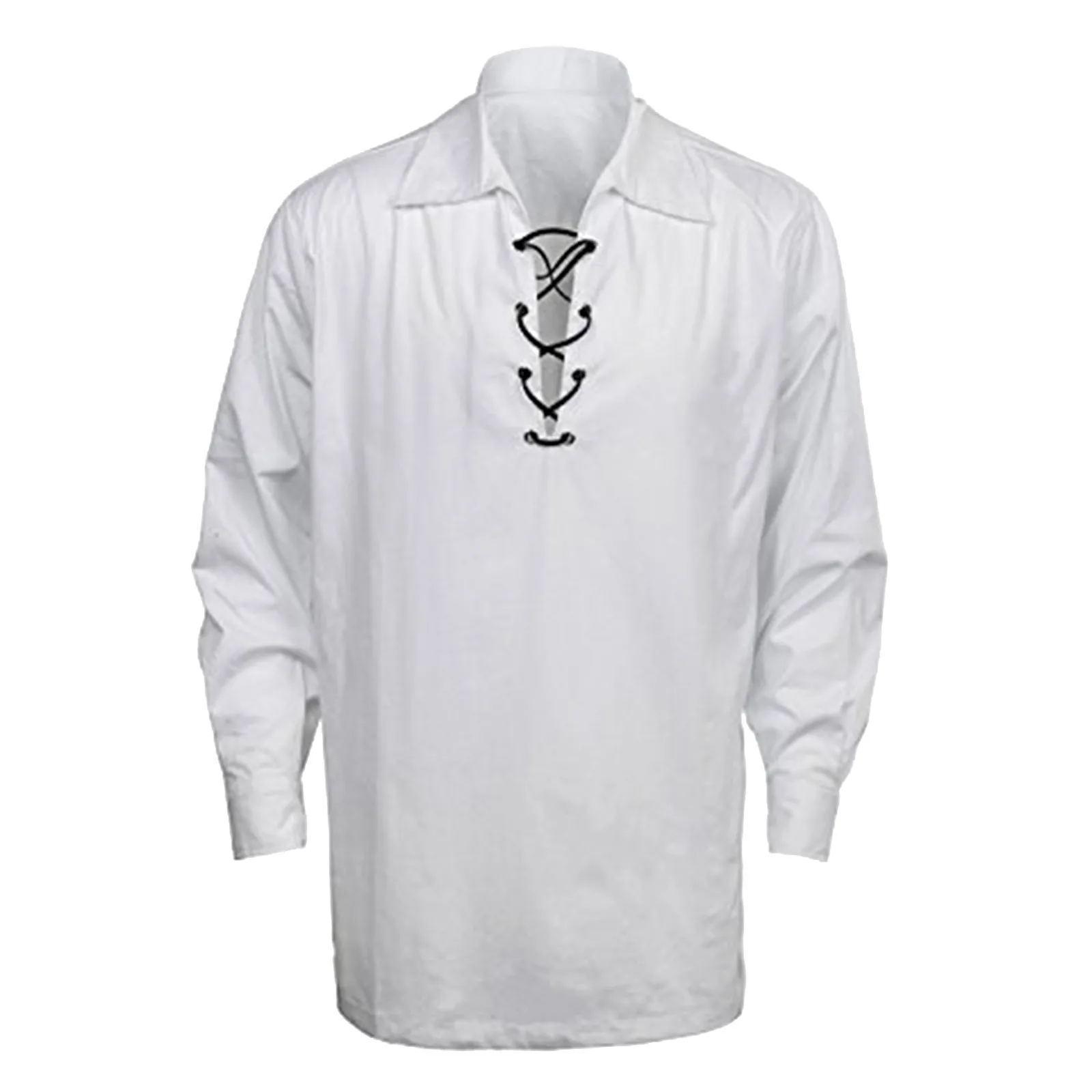 

Mens Pirate Shirts Vintage Viking Renaissance Medieval Lace Up Shirts Gothic Victorian Viking Cosplay Costume Cotton Linen Shirt