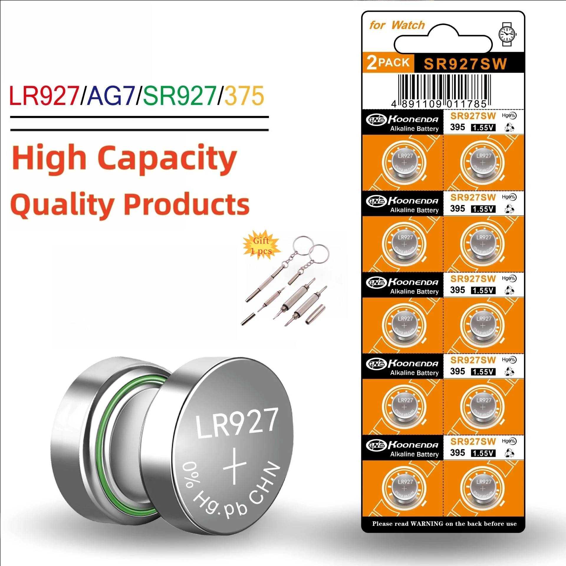 High Capacity 10-50pcs AG7 Alkaline 1.5V Button Cell Battery LR927 LR57 SR927W 399 GR927 G7 Watch Toys Remotes Cameras with gift