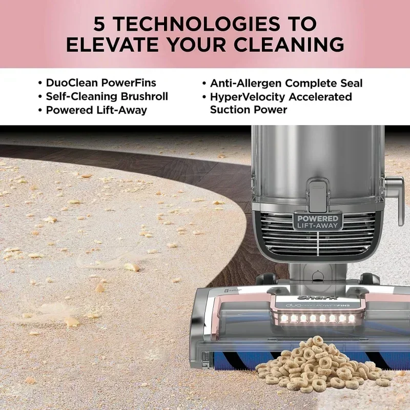 DD2Shark AZ2002 Вертикальный пылесос с подъемом Vertex и DuoClean PowerFins, самоочищающаяся щетка, большой пылесборник, Crevi для домашних животных