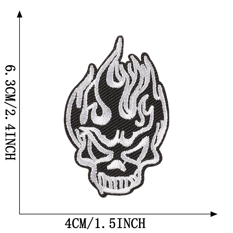 Punk Patches Eisen auf für Kleidung Designer Schädel Outdoor bestickt Parche Bordado Para Ropa Termoadesive Rock Nähen Diy Jacke – Detail 8