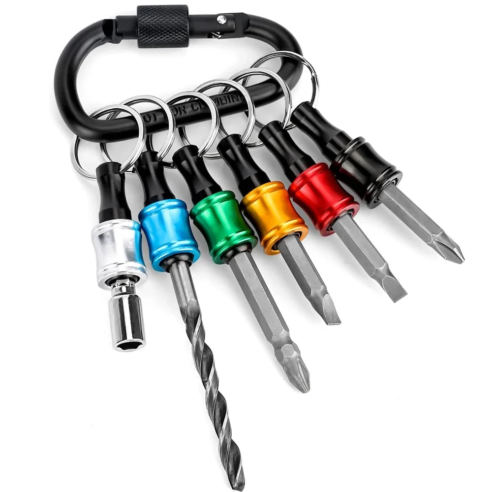 

1/4 inch Hex Shank Screwdriver Bits Holder Light-weight Quick-change Extension Bar Keychain Drill Screw Adapter Change Portable