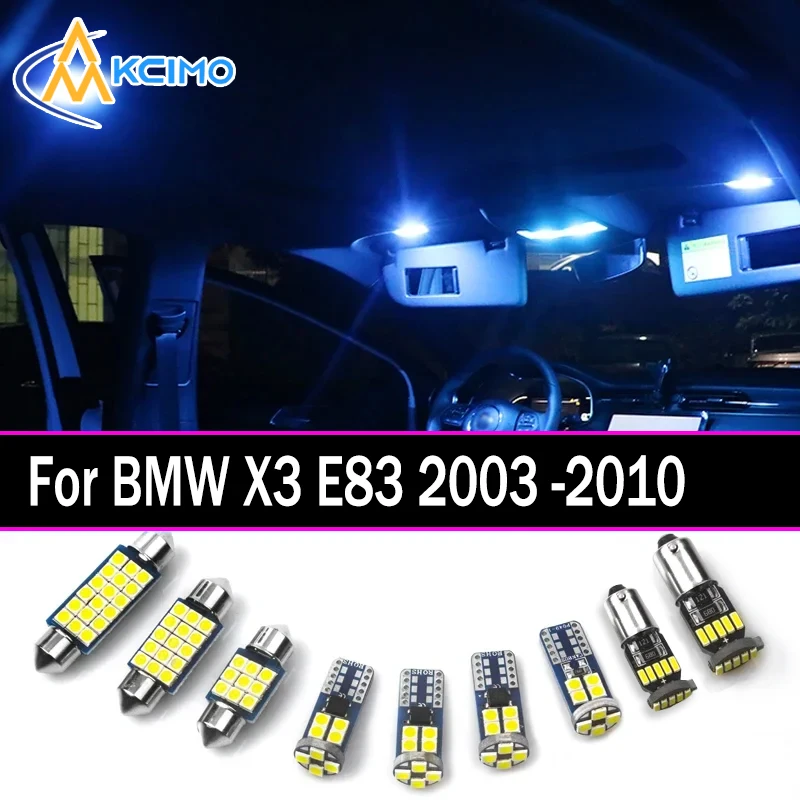 

Kcimo LED For BMW X3 E83 2003-2010 Premium Bright LED Interior Dome Map Trunk Light Kit Car Led Lamps Canbus Car LED