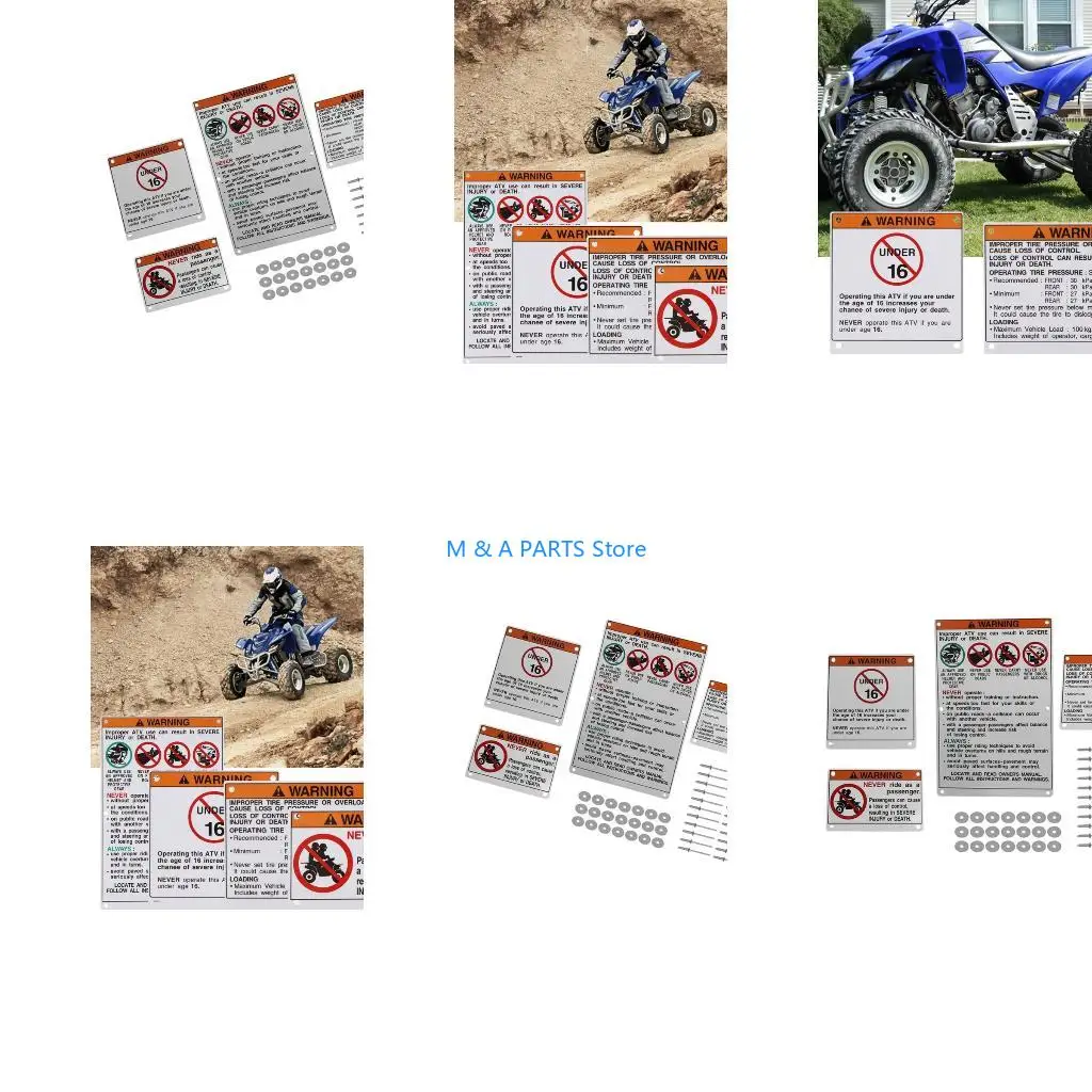 U1JF High Visibility Warning Sticker Label for YFZ450 660 700 Banshee Blaster 200 ATV Motorcycle Safety Decal