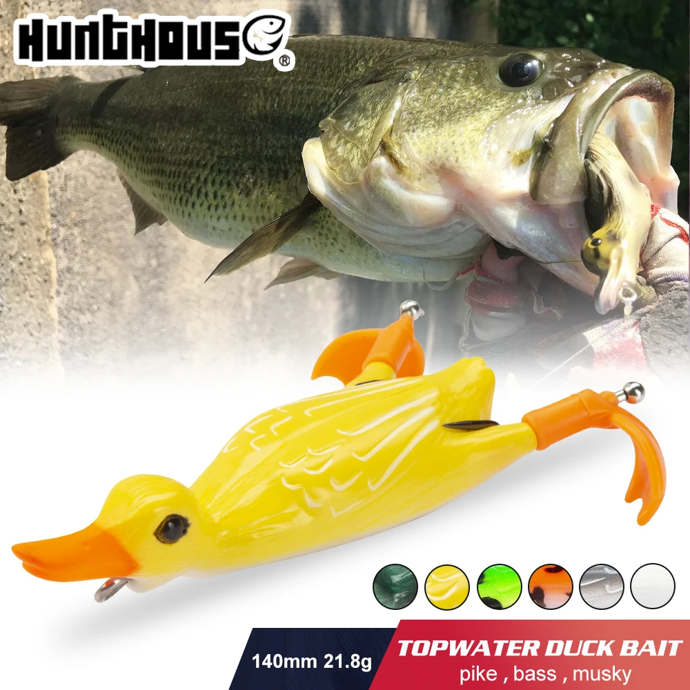 

Hunthouse Fishing Surface Propeller Flipper Duck Soft Lure Bionic Freshwater 140mm/21.8g Floating Topwater For Bass Muskie Pike