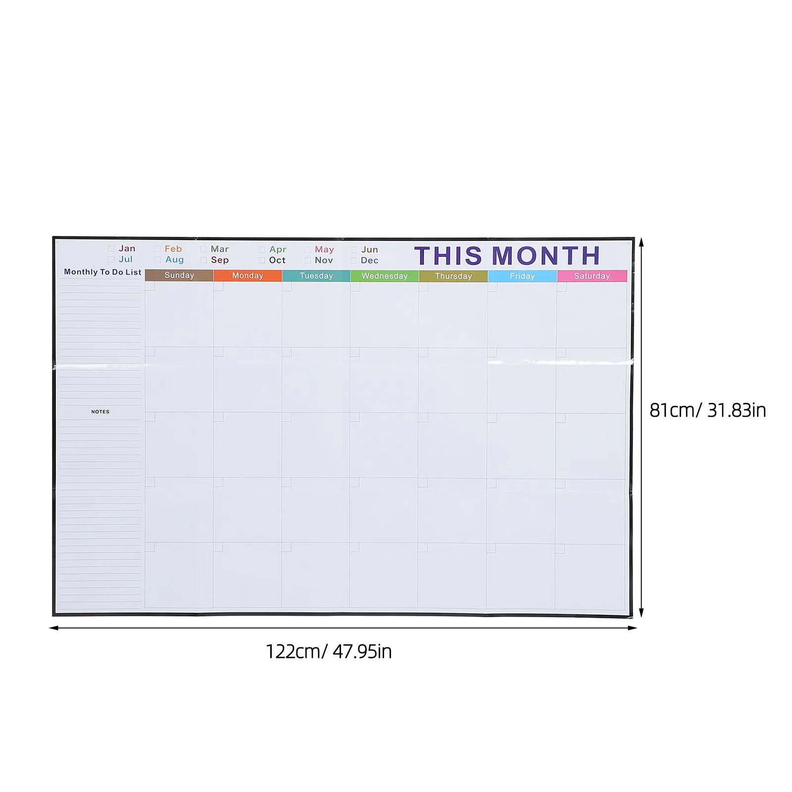 Reusable Dry Erase Calendar Bulletin Board Tear Resistant Waterproof Whiteboard Calendar Stain Resistant Foldable Monthly Board