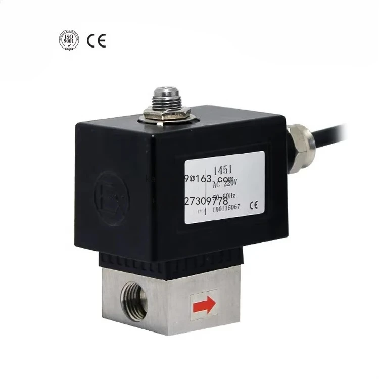 3/8 بوصة 1/8 بوصة 240 فولت 2-Way 300 بار صمام الملف اللولبي للمياه عالي الضغط