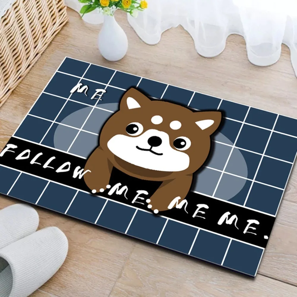 Cartoon-Tier-Teppich, Matte, Teppich, Katze/Hund/Mops-Design mit Willkommenstext, rutschfeste Heimdekoration, Bodenmatte für den Eingangsbereich, Willkommensmatte