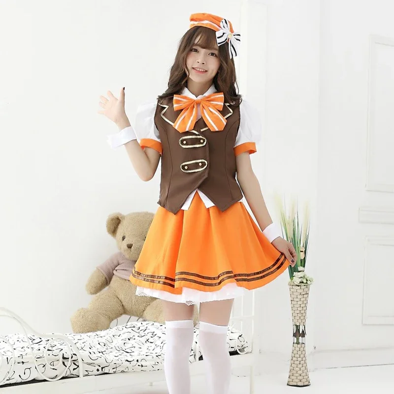 Amime Is The Order A Rabbit Hoto Kokoa Cosplay Costume Hat Vest Shirt Skirt Suit Girls School Uniform Halloween Party Dress Up