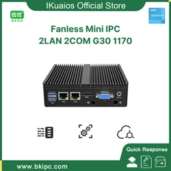 IKuaiOS Fanless Mini IPC Contro Industrial, Coleta de dados IOT, Ubuntu Red Hat, Windows 2x1G LAN 2xCOM RS232 1170-12, G30