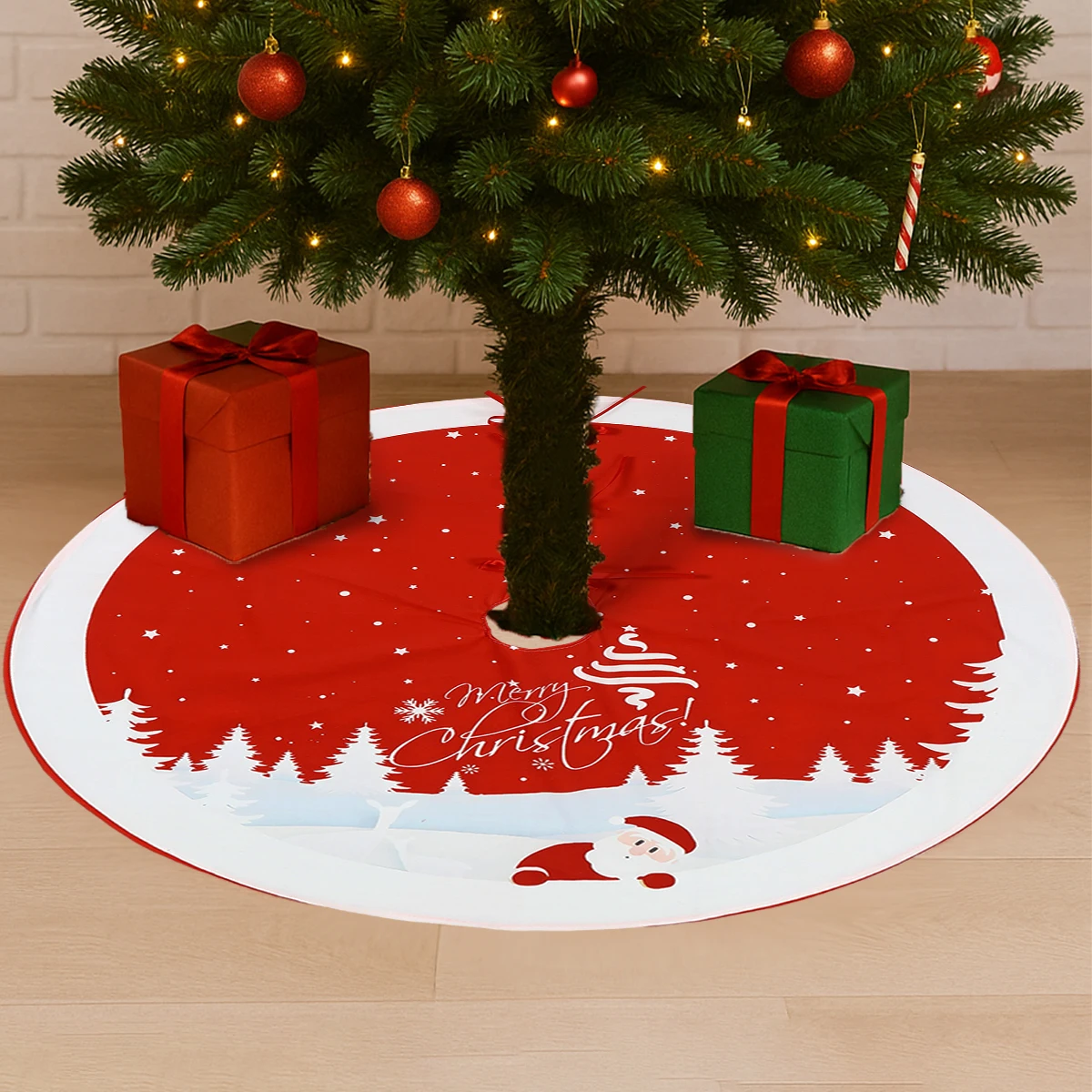 شجرة عيد الميلاد تنورة عيد ميلاد سعيد الطرف الديكور 2025 الأحمر شجرة عيد الميلاد الحلي الطابق ديكور نافيداد ناتال السنة الجديدة هدية 2026 #5