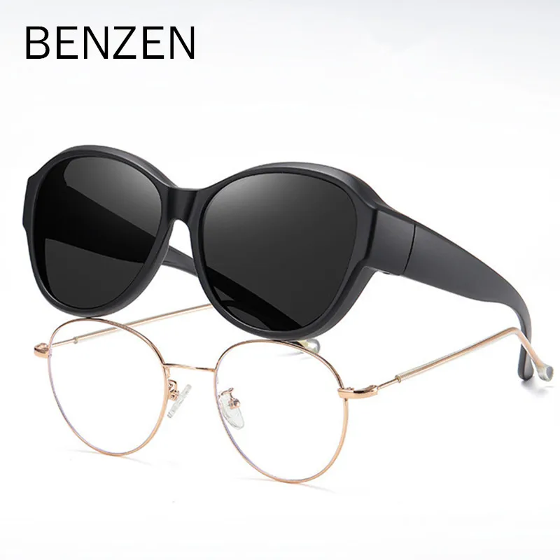 

BENZEN Oversized Cover Prescription Sunglasses Wraparound Polarized Sun Glasses For Men Women UV Protection & Anti-glare 6508