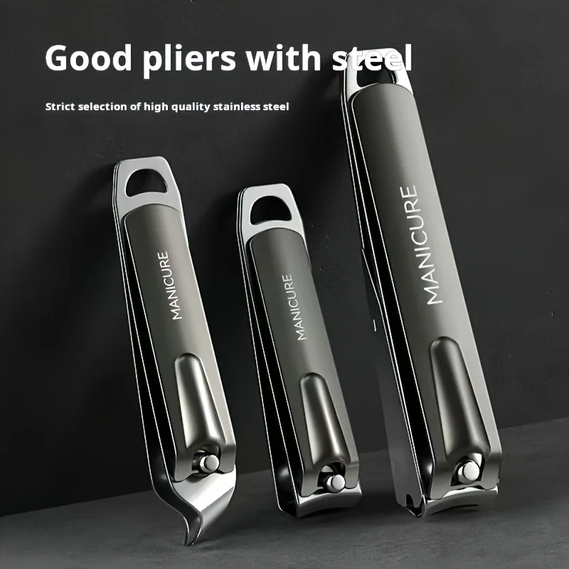 Conjunto de cortador de unhas de aço inoxidável com estojo de armazenamento design moderno lâmina côncava abertura de mandíbula ferramentas de cuidados com as unhas presente de natal