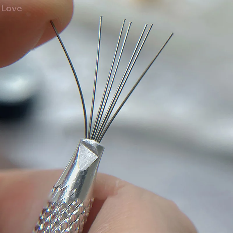 [L & P] متعددة الوظائف مسمار الفن خط اللوحة 7 دبوس القلم انحناء مقبض من الفولاذ المقاوم للصدأ مسمار الأشعة فوق البنفسجية هلام فرش رسم أدوات مانيكير