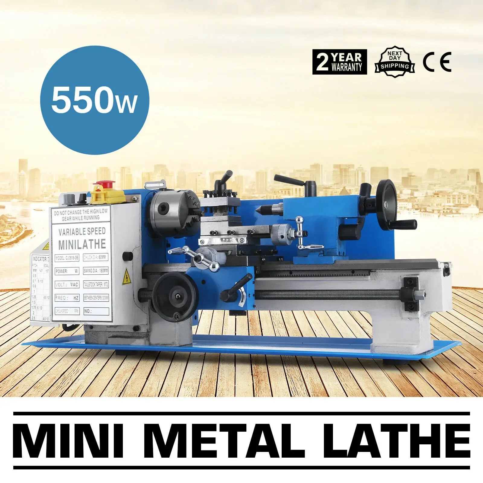 

VEVOR Mini Metal Lathe 7"x12" Metalworking Woodworking Gears Motorized Milling 2250RPM