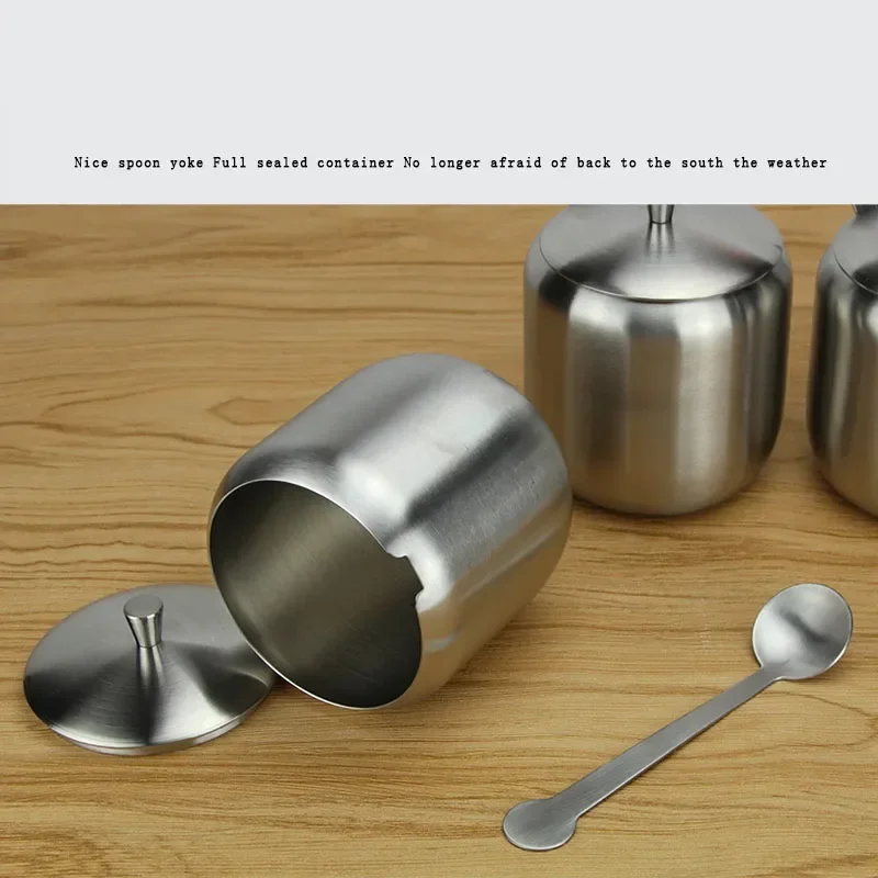 علبة نكهة التوابل من الفولاذ المقاوم للصدأ ، علبة السكر ، أداة المطبخ ، الملح ، وعاء الفلفل ، بهار الباربيكيو ، تخزين البورك ، برطمان التوابل ، الزجاجة ، الملعق