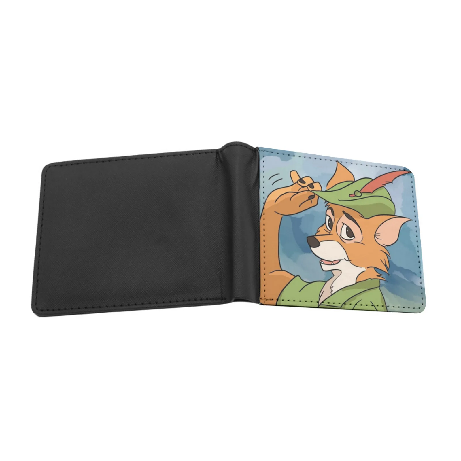 Robin Hood Personalized Men's Leather Wallet Credit Card Pouch Purse Robin Hood Robin Classic Personalized Print Vintage