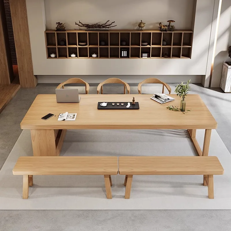 Nordic simple modern solid wood desk long conference table negotiation