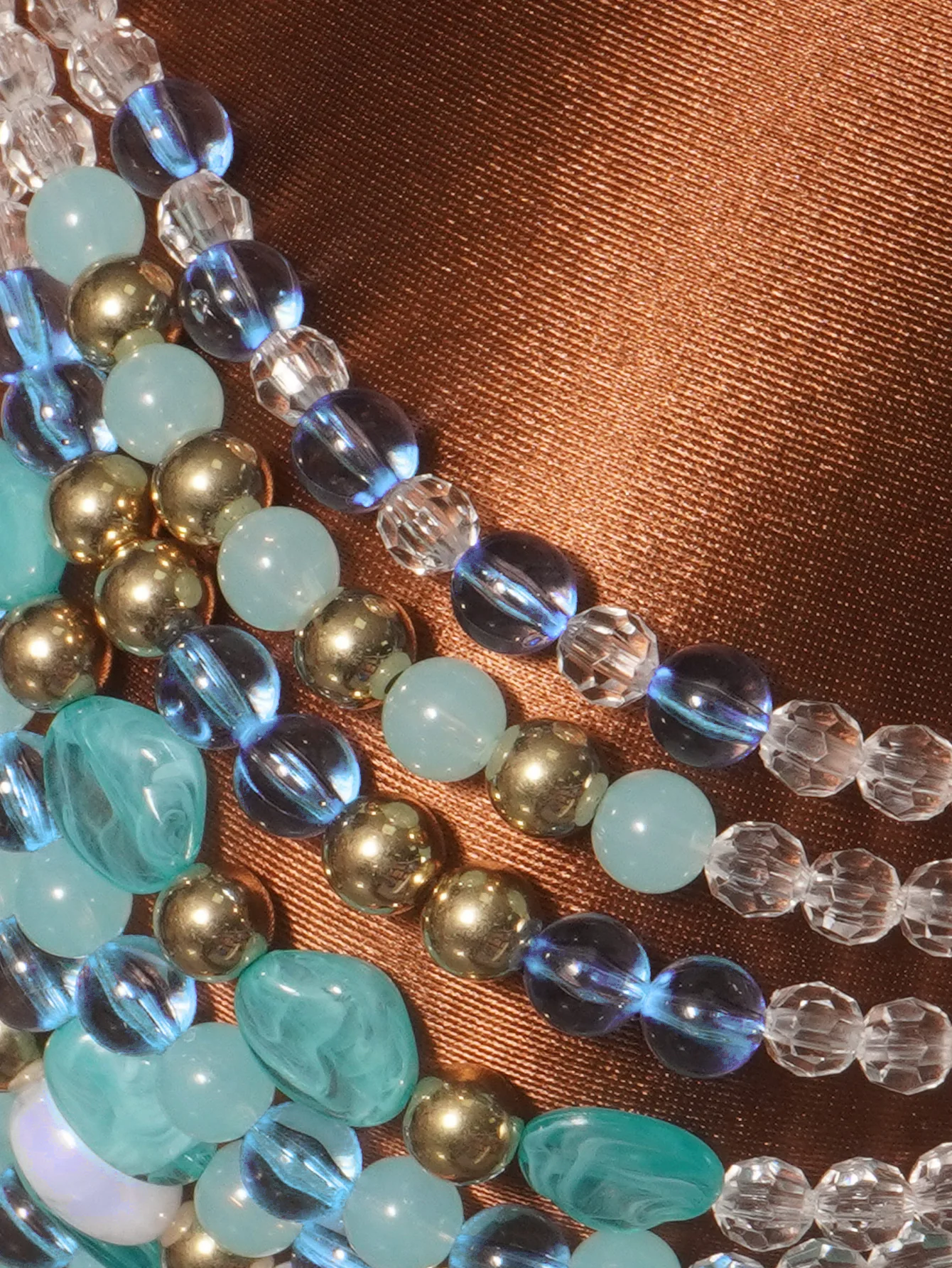 INS Multi-color Blue Acrylic Stone Beaded Bra Tops Halter Vest Breast Chain Sexy Women Crystal Bead Strip Dance Party Body Chain - view 6
