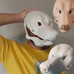 Kigurumi Base Beast Skull Mask Cosplay Fursuit Animal Wolf Head Skull Proboscis 3d Printing Masks Halloween Party Canine Teeth