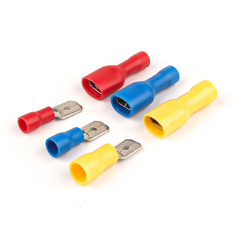 50PCS(25Set) FDD/MDD 6.3mm Terminal Female Male Spade Insulated Electrical Crimp Terminal Connectors Wiring Cable Plug