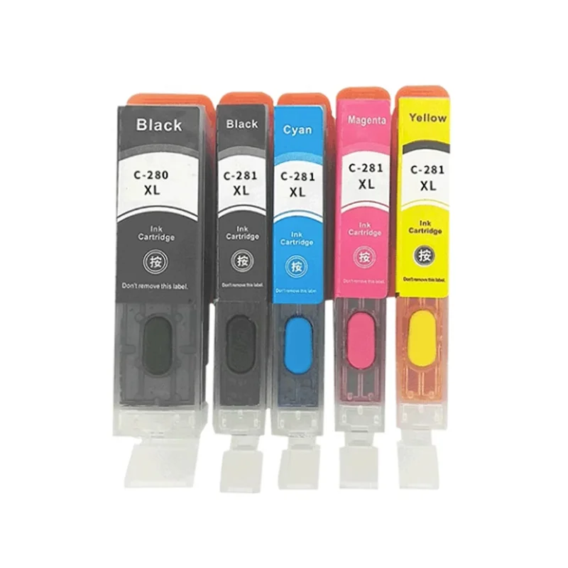 1set PGI 280 CLI 281 XXL refillable ink cartridge permanent chip For canon TS702 TR7520 TR8520 TS6120 TS6220 TS9520 6320 printer