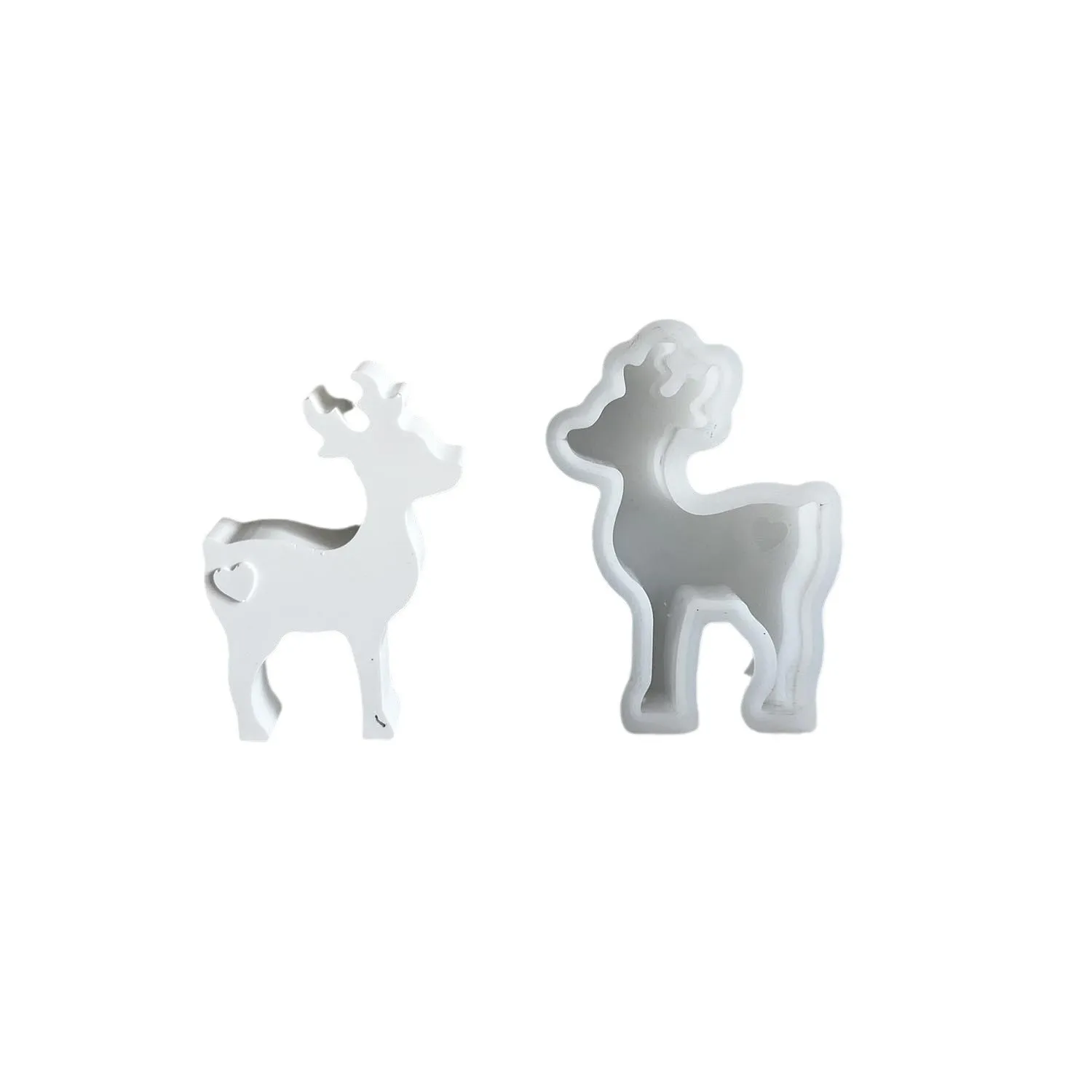 Two Sizes Christmas Deer Scented Candle Silicone Mold Handmade Elk Candle Holder Decoration Plaster Drop Glue Mold Home Decor