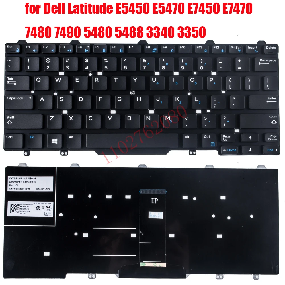 

Replacement Keyboard for Dell Latitude E5450 E5470 E7450 E7470 7480 7490 5480 Laptop No Frame No Pointer No Backlight