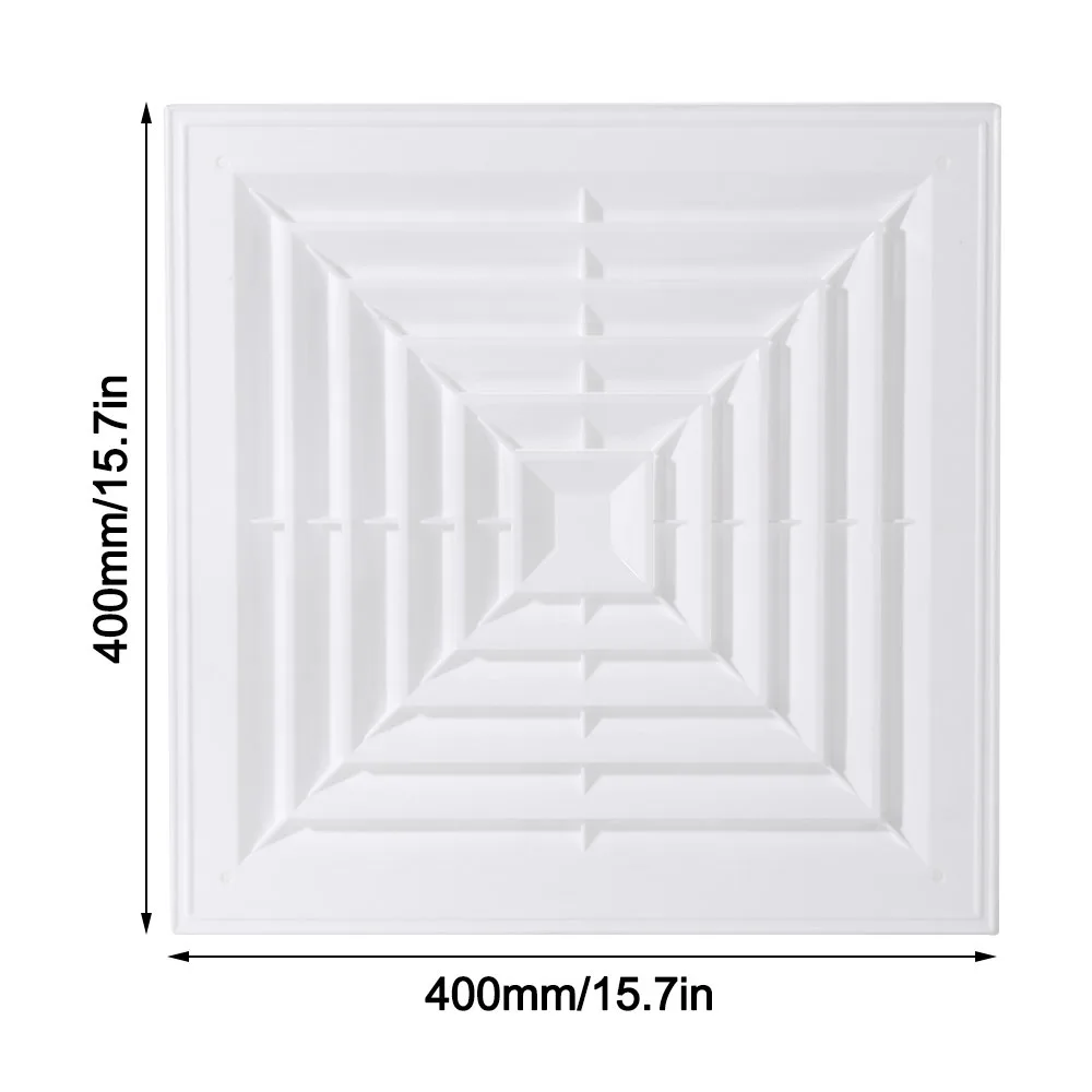 

New Plastic Air Vent Grille With Flaps Square Duct Heating Vents Silent Operation White Cooling Vents Ceiling Mount
