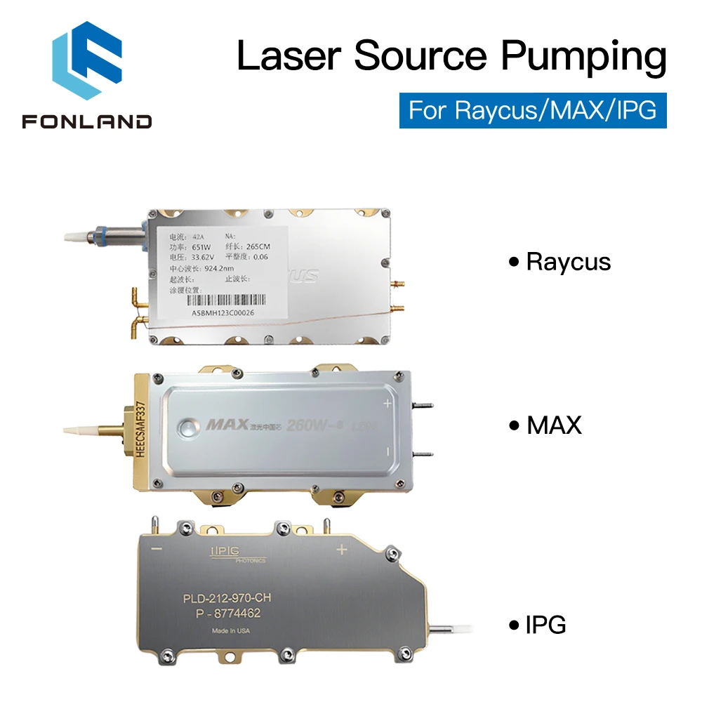Fonland MAX Raycus IPG Original Laser Source Pump 120/250/370/500/700/1000W Fiber Laser Module Pulsed Laser Diode