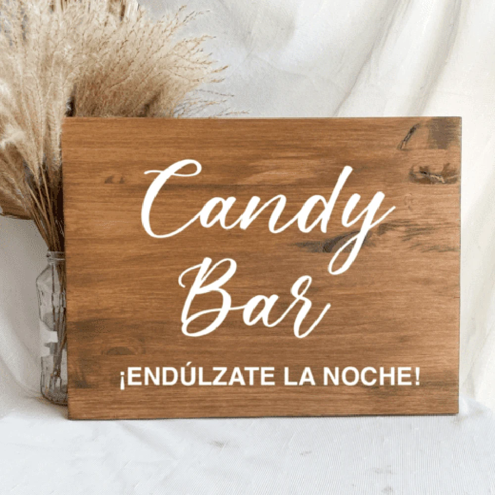Spanish Wedding Sign Candy Bar Table Wall Sticker Decal Candy Sweet The Night Marriaged Party Home Decor