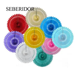Mixed Random Color Folding Tissue Paper Fan For Girl 1st Birthday Baptism Boy Bar Mitzvah Wedding Party Favor Kids Event Decor