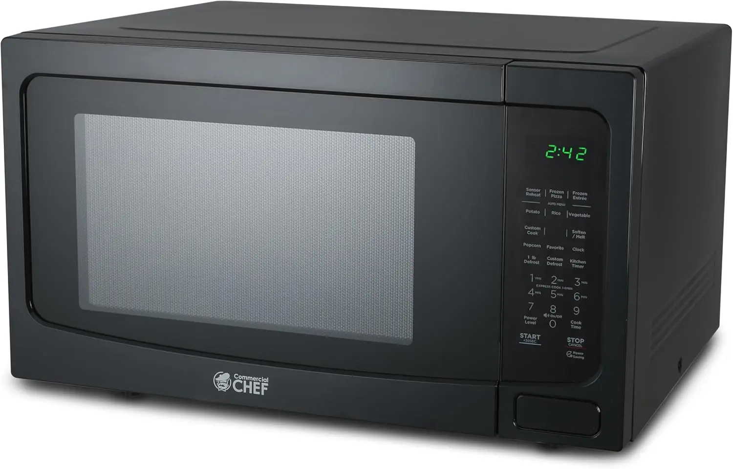 CHEF 1.6 Cubic Foot Microwave with 10 Power Levels, Small Microwave with Push Button Child Safety Lock, 1100 Watt Microwave