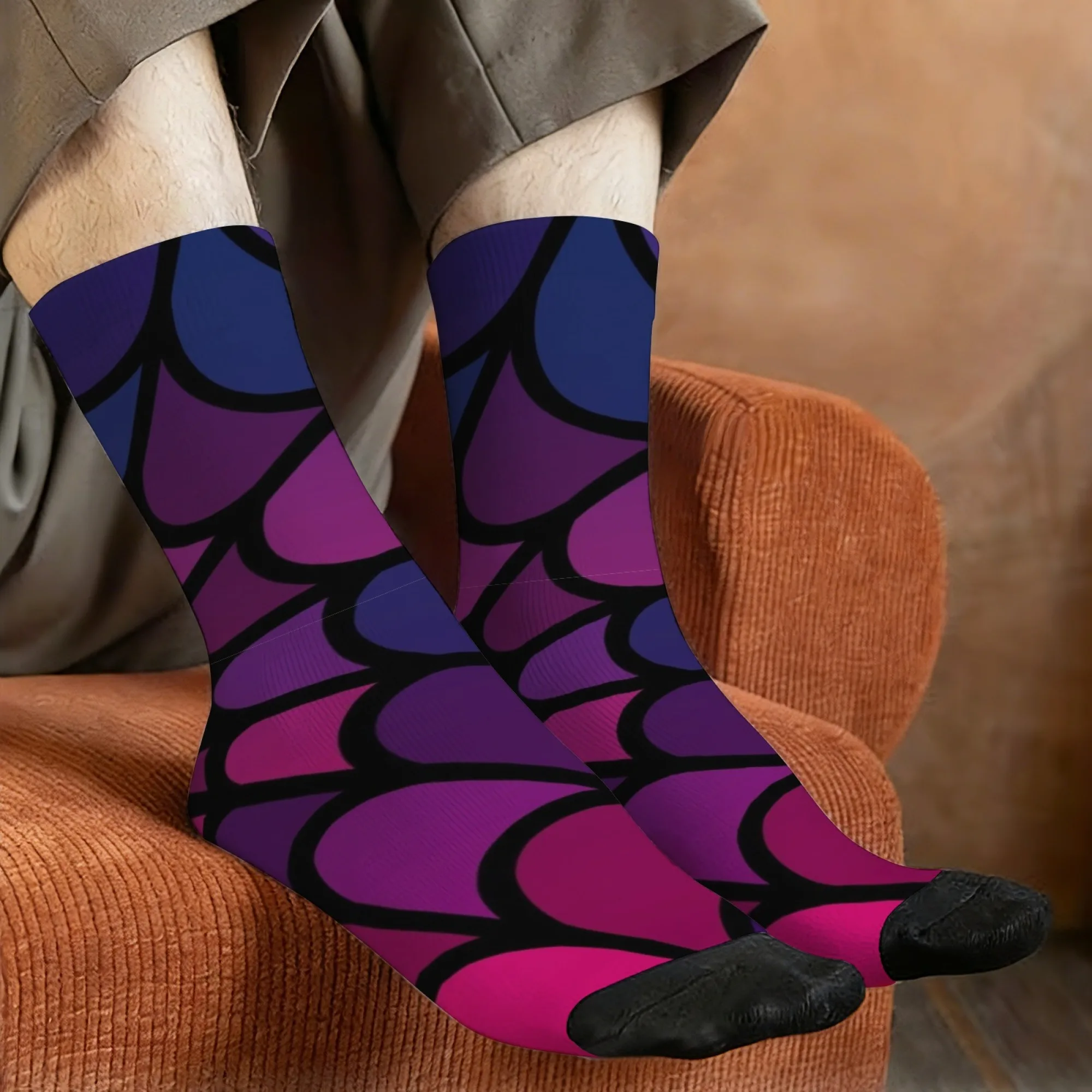 Gothic Spider Web Socks Soft Comfortable Skin-friendly Mens Socks Outdoor Sports Fitness Crazy Rock Street Hip-hop Graphic Socks