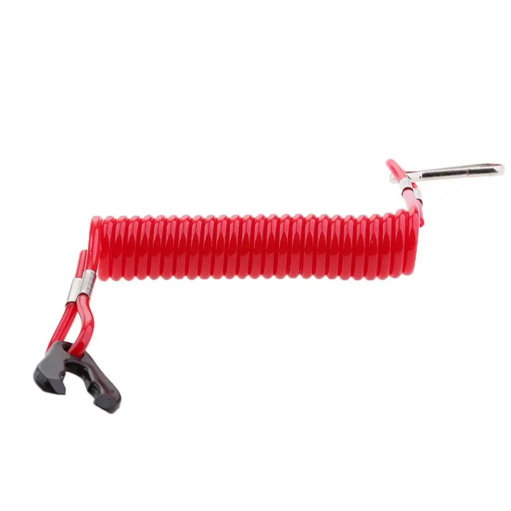 Flexible Kill Stop Switch Tether Cord Kit Red Plastic for Quad Outboard Engine Power Off