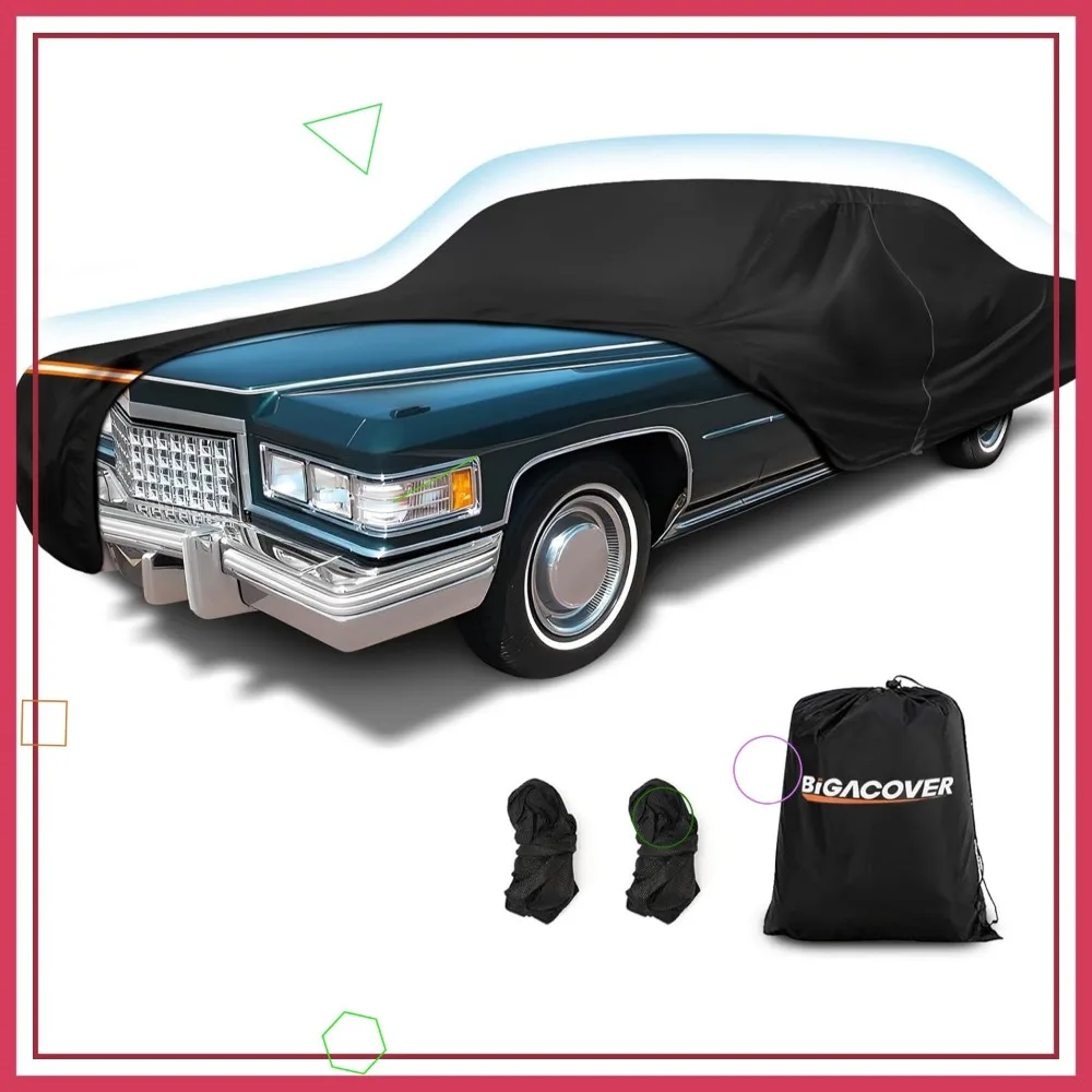 

Universal Car Cover for Sedan 1959-1984, All Weather Waterproof Windproof with Door Zipper and Reflective Stripes