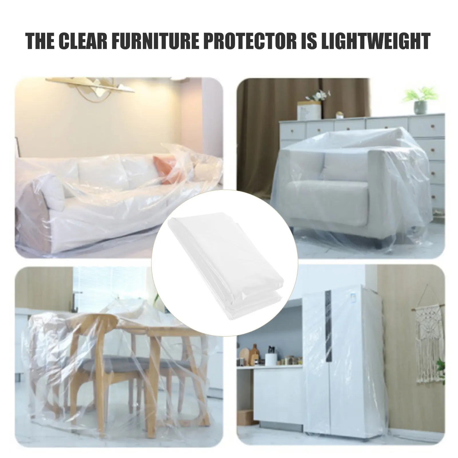 Waterproof Clear Sofa Protector Cover 360x135cm Plastic Furniture Moving Bag for Sofas Lounges Armchairs Long Term Storage Dust