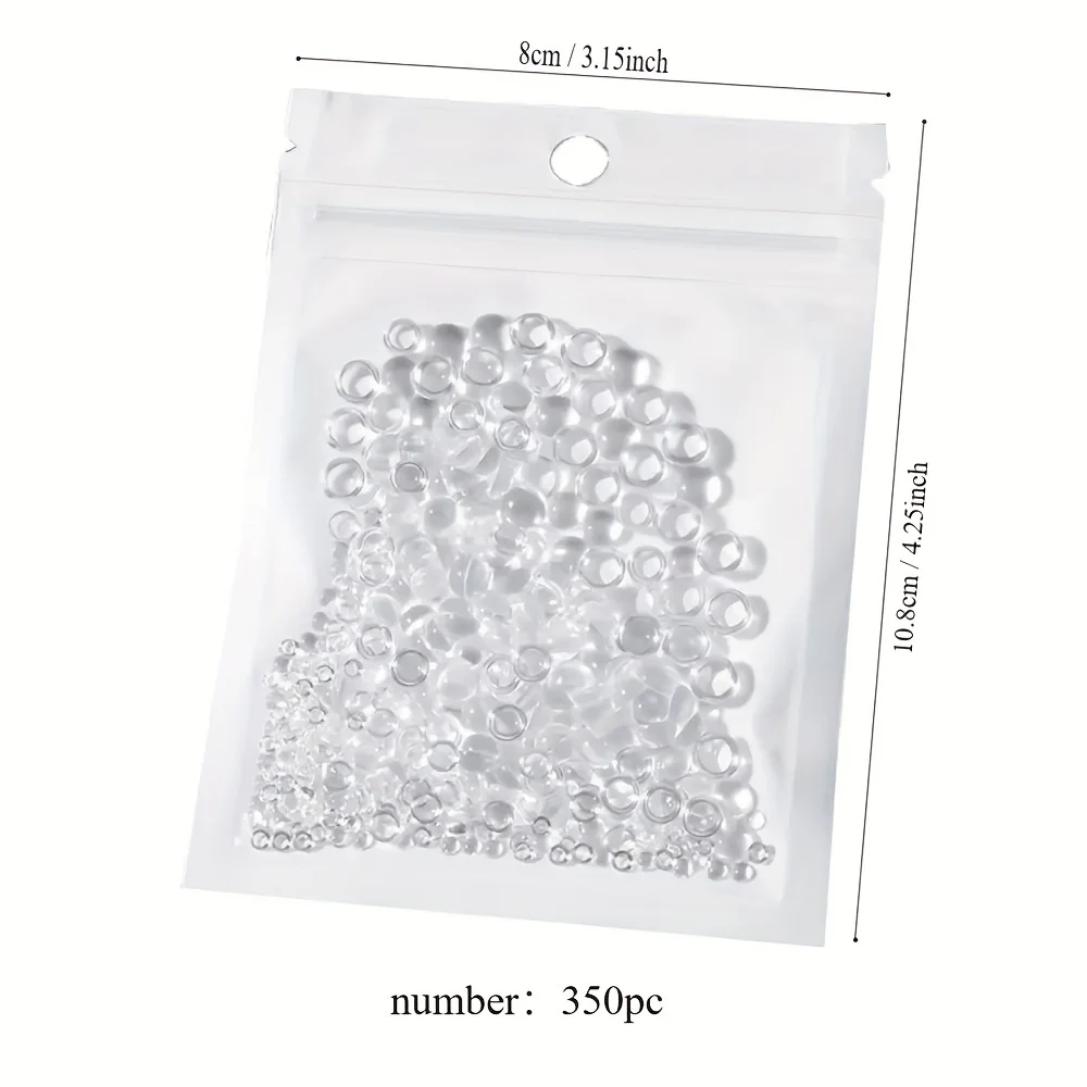 MOHAMM 350pcs Round Resin Transparent Water Droplets  Clear Dewdrop  Multi-Size Stationery Set for Scarpbook DIY Crafts Decor image 6