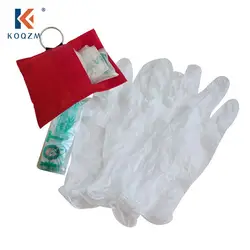 Porte-clés de masque de réanimateur, écran facial d'urgence, masque de premiers soins CPR avec 1 paire de gants pour outils de soins de santé, écran facial, nouveau