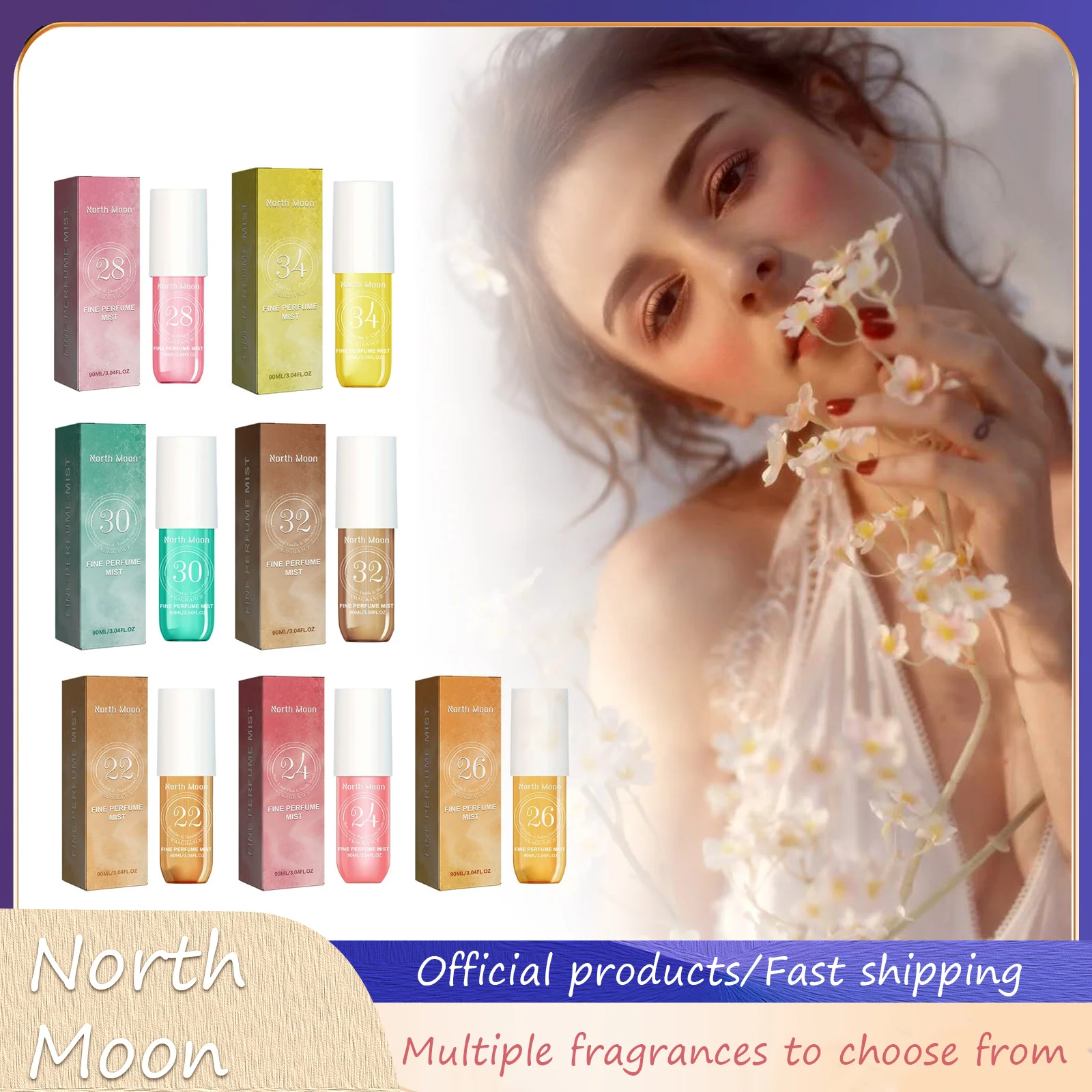 

North Moon Fragrance Perfume Mist Fresh Elegant Plant Extract Long Lasting Women Dating Body Spray