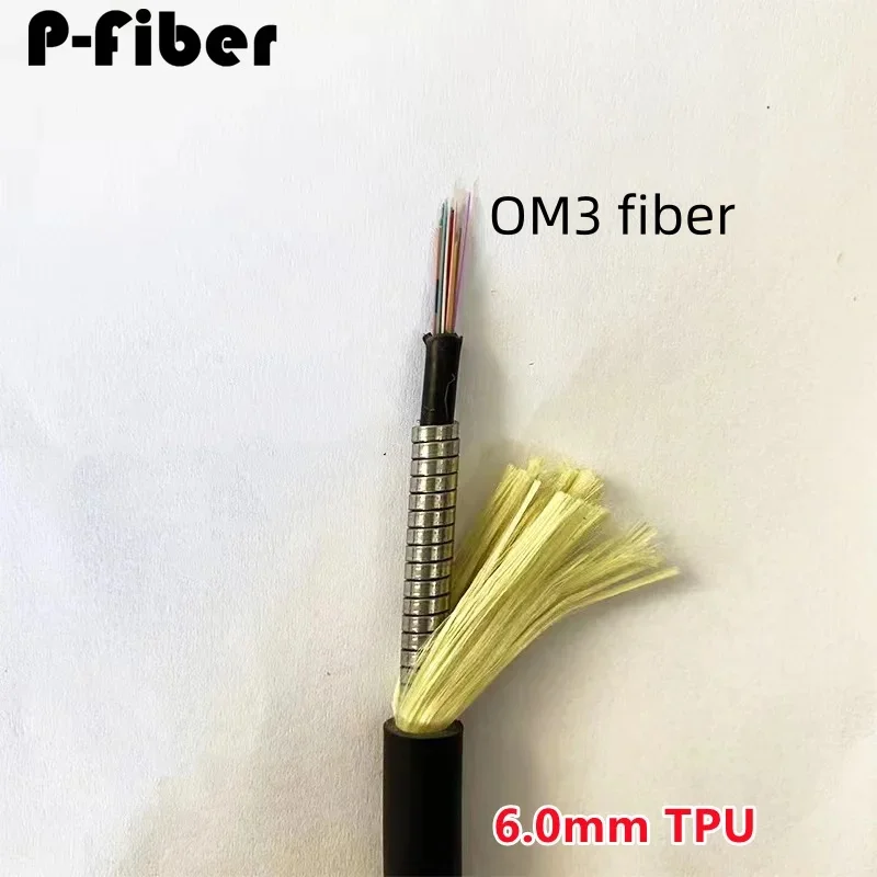 MPO-LC LSZH armored jumper female type B OM3 12C 30m50m80m100m120m mutimode 12 cores MTP MPO optical fiber patchcord outdoor