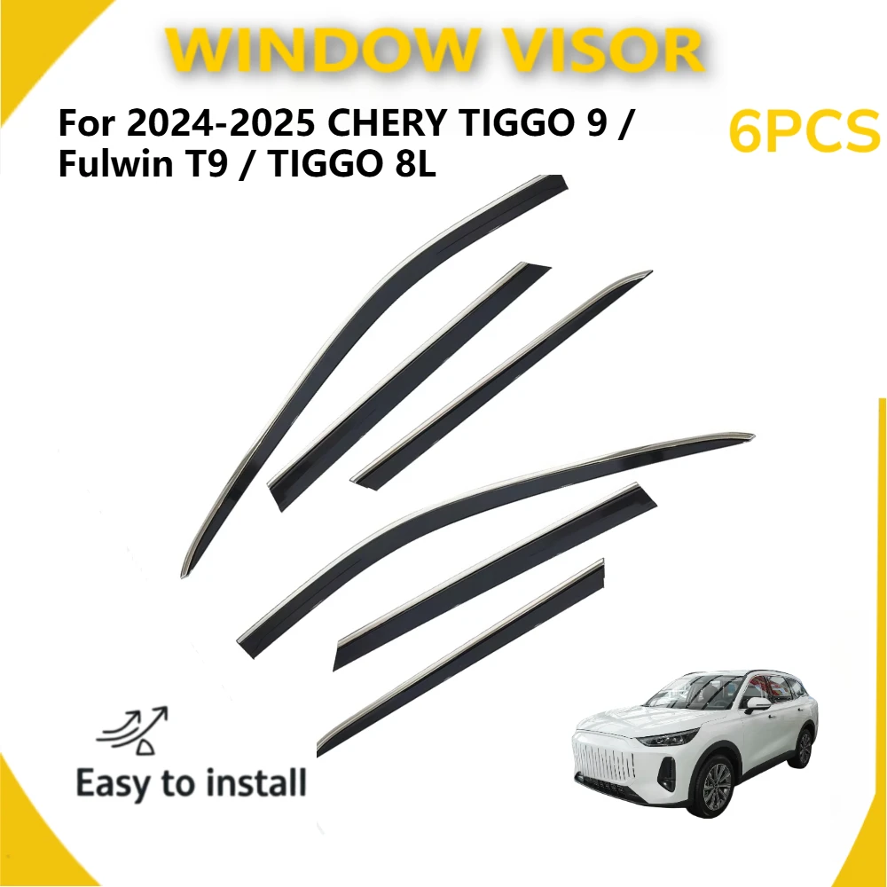 All Weather Window Deflector for 2024-2025 CHERY TIGGO 9, Fulwin T9, TIGGO 8L, Side Vent Visors Rain Guard Sun Guard Wind Shield