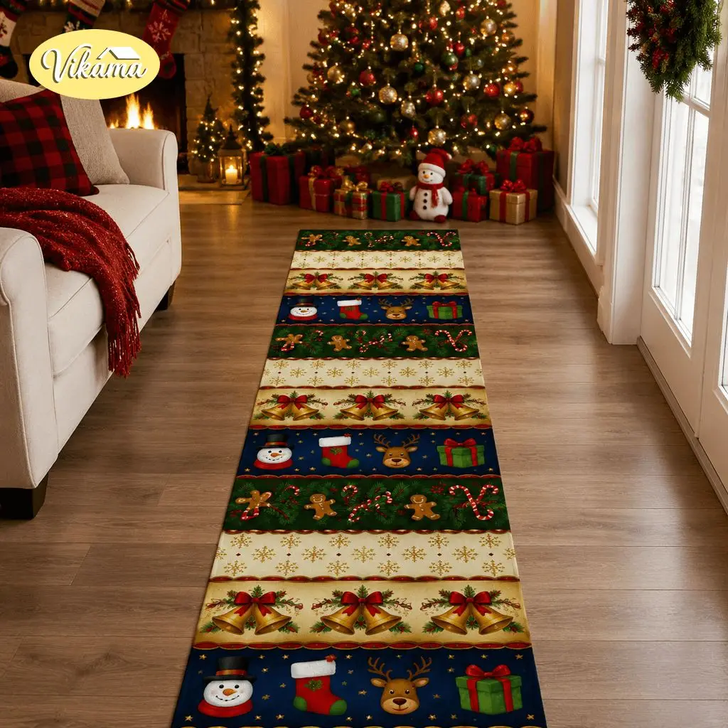 VIKAMA's Newly Launched Popular Christmas Rug For Living Room, Staircase, Running Track, Entrance Corridor, Easy To Clean Decor
