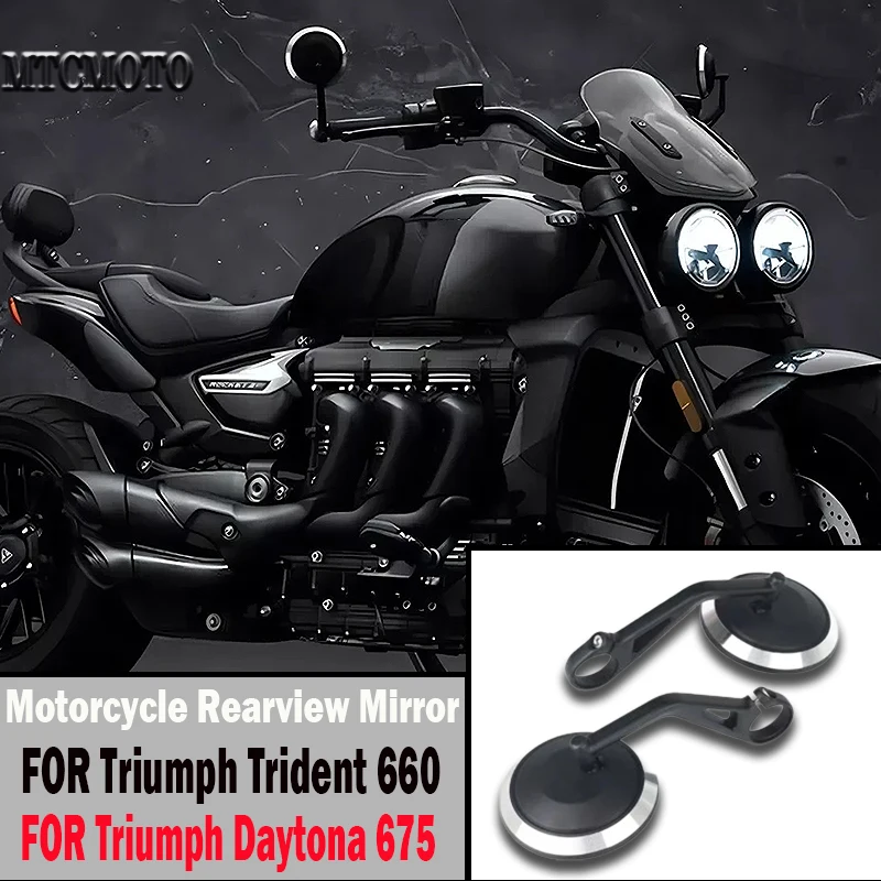 

For Rocket 3 Street Triple S 765 765RS 765R Speed Triple 1200RS 1200RR Motorcycle Handlebar Rearview Handle Bar End Mirrors Kit