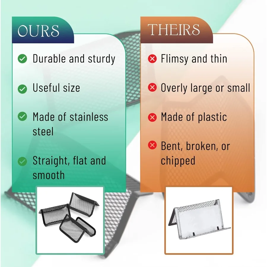 - Paquete de 3 tarjeteros negros de malla metálica para escritorio, tarjeteros de visita, tarjetero de escritorio para oficina, soporte para tarjetas de visita