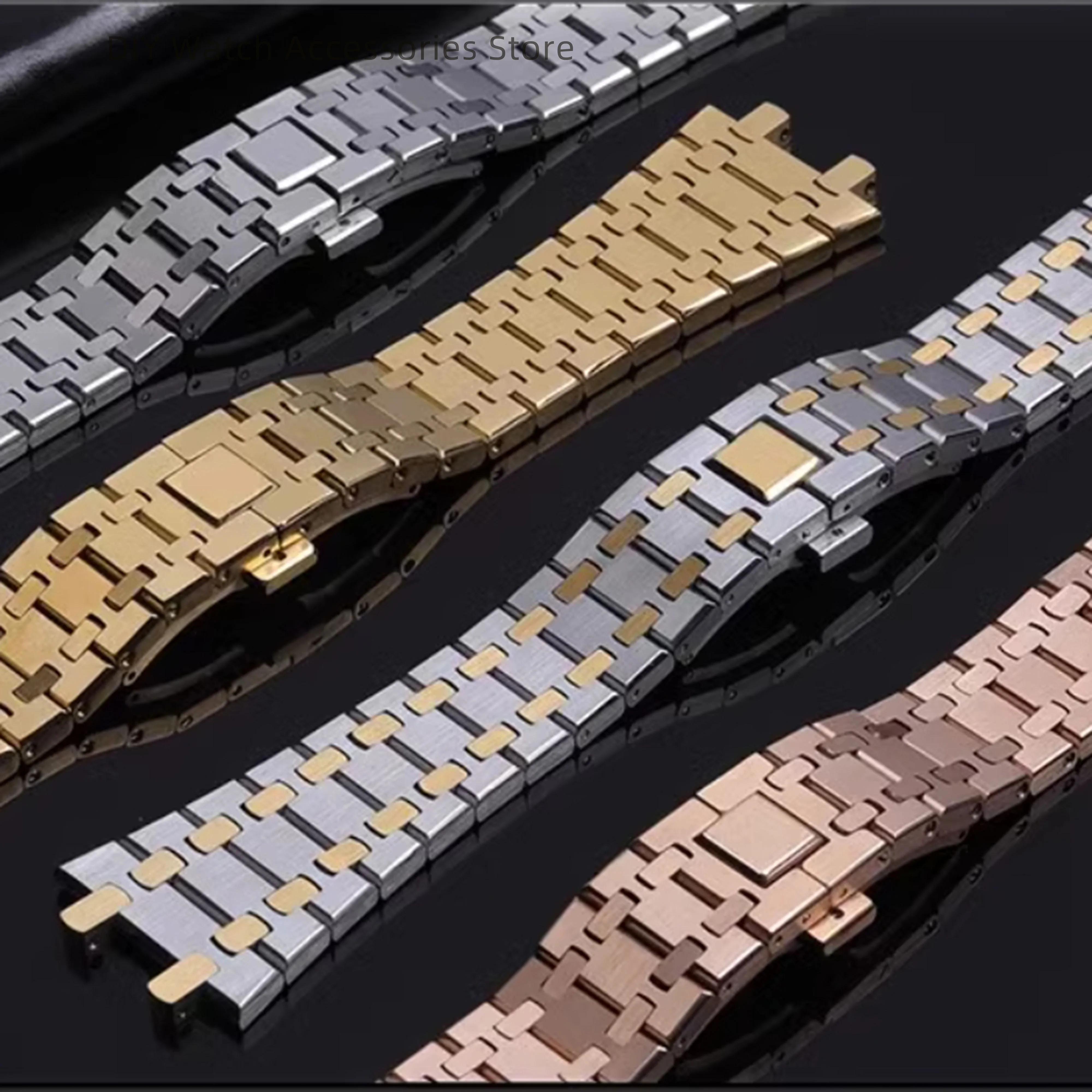 26 ミリメートル時計ストラップステンレス鋼時計バンドロイヤルオーク時計ストラップ折りたたみバックル固体リストバンド交換用時計ブレスレット