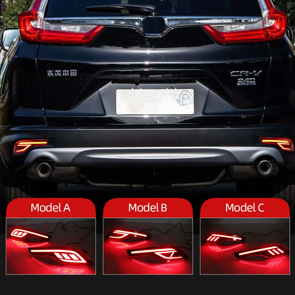 Nice 1 Pair Reflector LED Rear Bumper Light Rear Fog Lamp Auto Bulb Brake Light For Honda CRV CR-V 2017 2018 2019