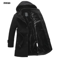 ZOEQO NEW Thick Longer Plus size Coats Men Jacket Winter Overcoat Men's Trench Jacket Male Warm Winter Parka Men Plus size 10641