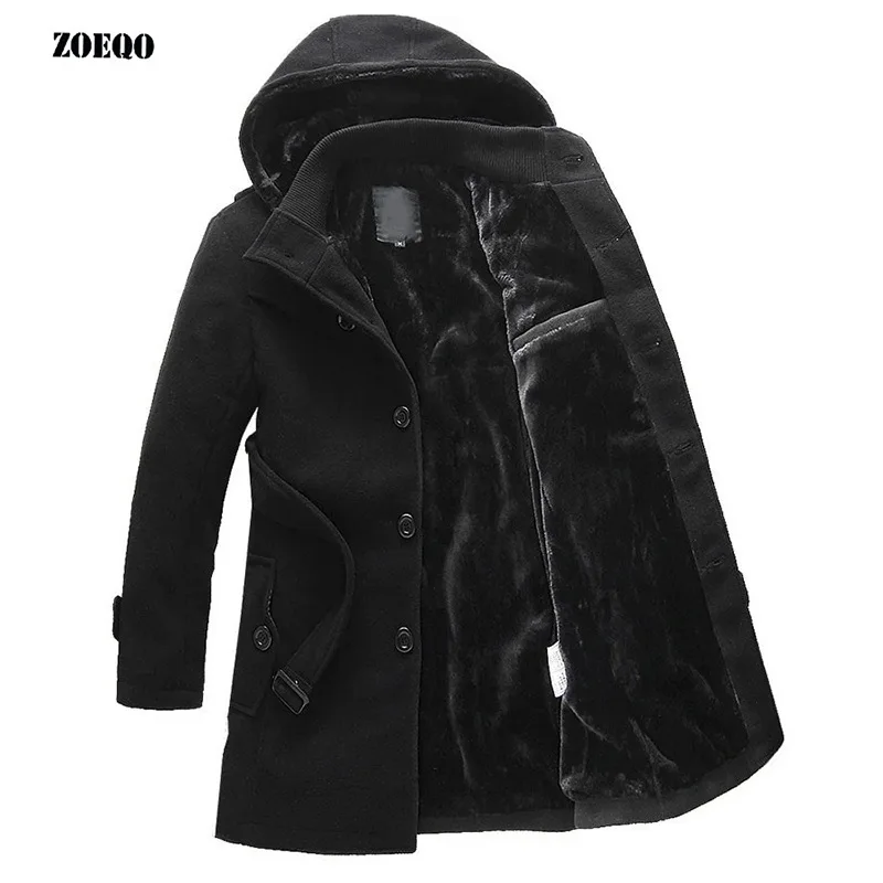 ZOEQO nowe grube dłuższe płaszcze Plus size męska kurtka płaszcz zimowy męska trencz męska ciepła zimowa Parka męska Plus size 10641